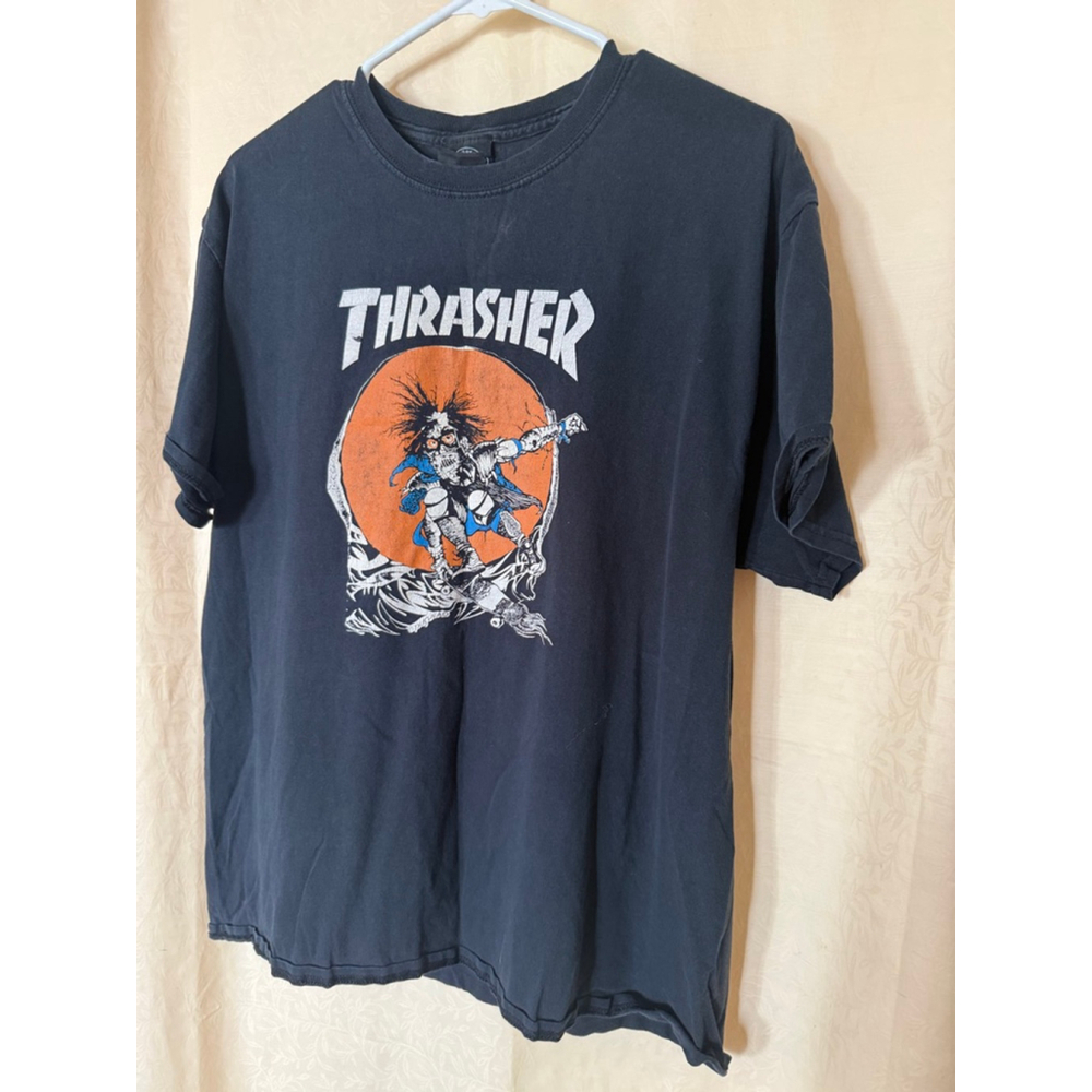 Thrasher Magazine Pushead T-shirt, Men’s Large Black Skate Outlaw Logo T-shirt - Picture 7 of 7